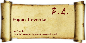 Pupos Levente névjegykártya